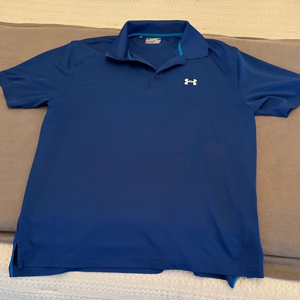 Under Armour Men’s Royal Blue Polo with White Logo